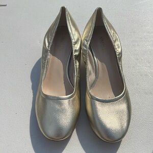 Nine West gold mini heels